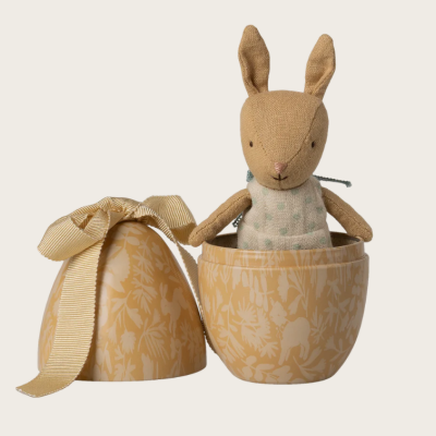 Maileg Ovo da Páscoa com Coelhinho Micro Pequeno Amarelo