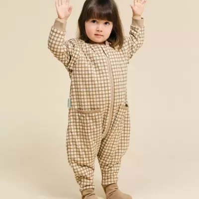 MOLIS&CO Saco de Dormir com Pernas e Mangas Brown Checks TOG 1 MOLIS&CO Saco de Dormir com Pernas e Mangas Brown Checks TOG 1