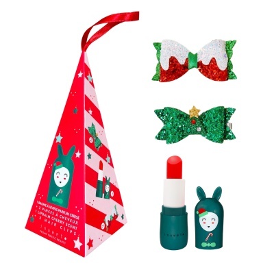 Inuwet Cone Bunny Natal Bálsamo Cereja + 2 Ganchos Cabelo