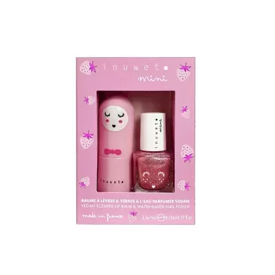 Inuwet Kit Maquilhagem Infantil Verniz + Bálsamo Morango