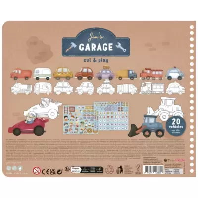 Little Dutch Livro de Recorte com Tesoura Garagem