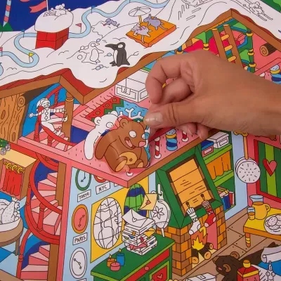 OMY Poster Gigante Autocolantes Atelier Do Pai Natal