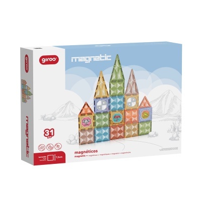 Giros Jogo Magnético Formas Diamante 31 Peças