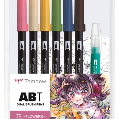 Tombow Marcadores Dual Brush Pens Manga Flowers
