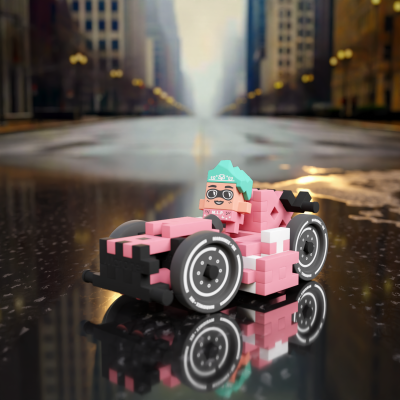 Marioinex Mini Waffle Race Car Megan 50 Pcs