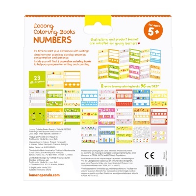 Banana Panda 2x Livros de Colorir Longo Números 5+ anos
