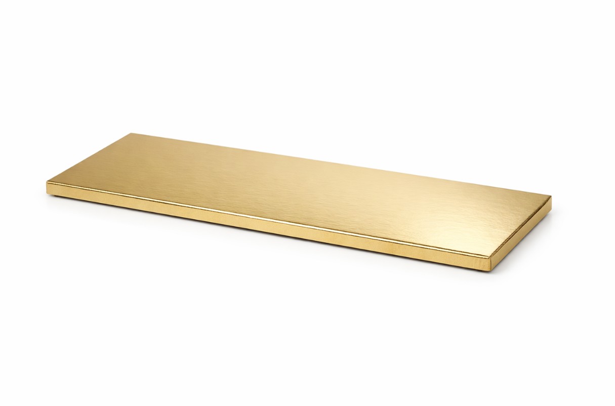 Base Retangular Long Cake Dourada 45x20x1,2 cm