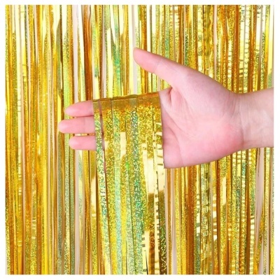 CORTINA FESTA DOURADO 1X2M