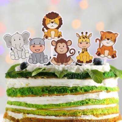 TOPO BOLO ANIMAIS DA SELVA 6UN