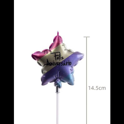 VELA ESTRELA COLORIDA  FELIZ ANIVERSARIO