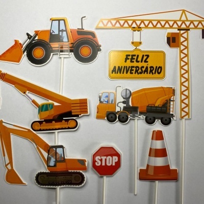 TOPO BOLO MAQUINAS OBRAS 7PCS
