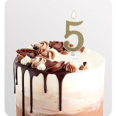 VELA DOURADA PURPURINA 8CM