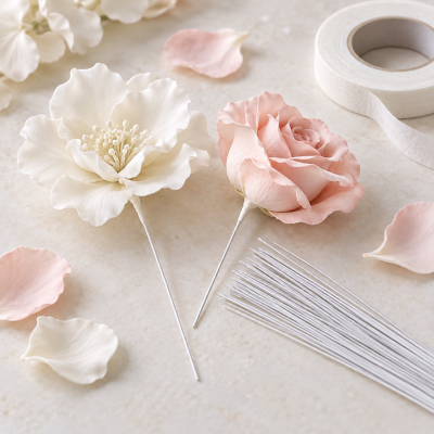 Arame Branco para Flores de Açúcar – Calibre 18 | 50 Unidades