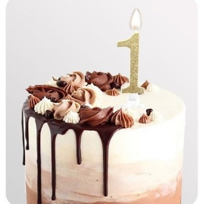 VELA DOURADA PURPURINA 8CM