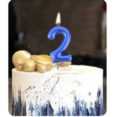 VELA AZUL METALIZADA