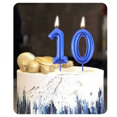 VELA AZUL METALIZADA