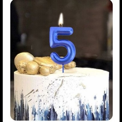 VELA AZUL METALIZADA