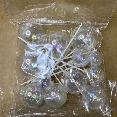 BOLAS DECORATIVAS TRANSPARENTE NACARADO 12UNID