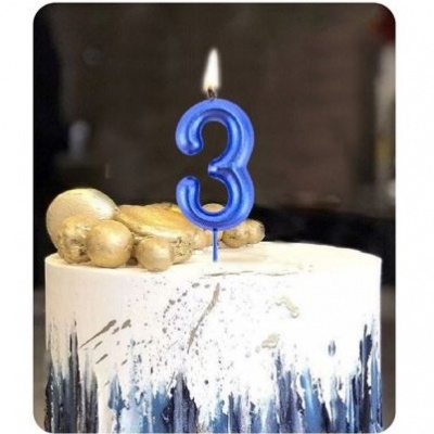 VELA AZUL METALIZADA