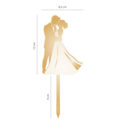 TOPO ACRILICO OURO NOIVOS