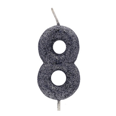 VELA GLITTER PRETO 5.5CM