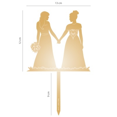 TOPO ACRILICO CASAL NOIVAS FEMININAS