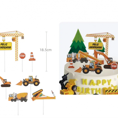 TOPO BOLO MAQUINAS OBRAS 7PCS