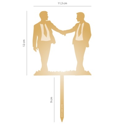 TOPO ACRILICO CASAL NOIVOS MASCULINOS