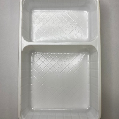 BANDEJA PLASTICO 2 COMPARTIMENTOS