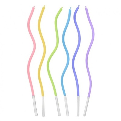 VELA TONS PASTEL ESPIRAL 16CM 6UNID