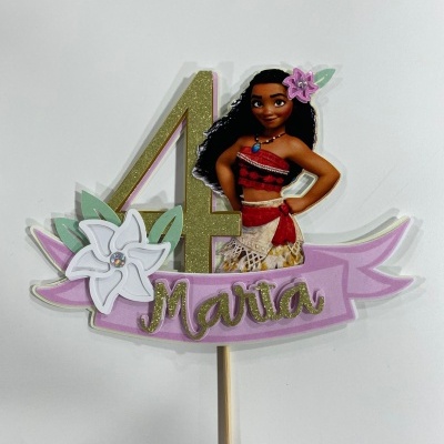 TOPO DE BOLO MOANA (NOME+IDADE)