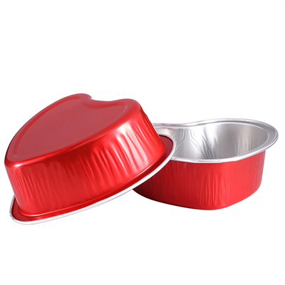 FORMA ALUMÍNIO CORAÇÃO 8.8X8.8X3 CM VERMELHO 100ML C/ TAMPA