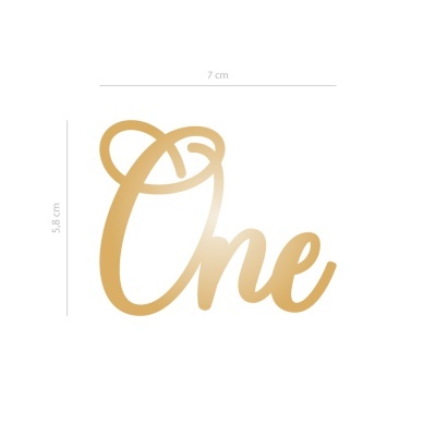 TOPO ACRILICO ONE DOURADO 7CM