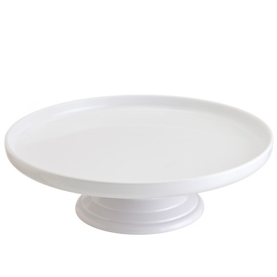 PRATO BOLO C/ PÉ MELAMINA BRANCO Ø33x12CM
