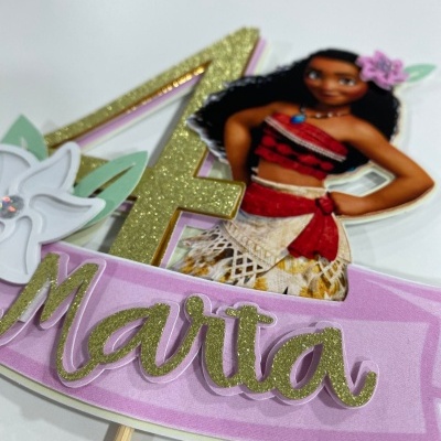 TOPO DE BOLO MOANA (NOME+IDADE)