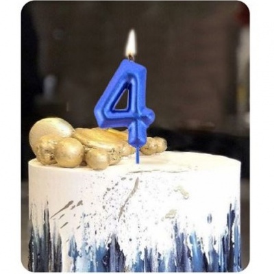 VELA AZUL METALIZADA