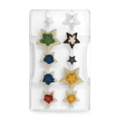 MOLDE POLICARBONATO PARA 10 BOMBONS ESTRELA
