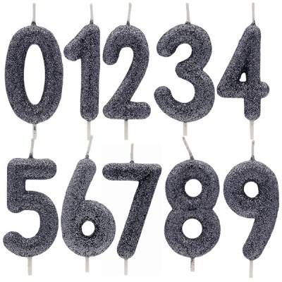 VELA GLITTER PRETO 5.5CM