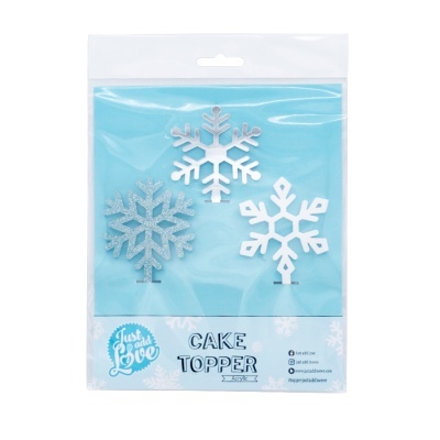 TOPO 3 FLOCOS DE NEVE ACRILICO