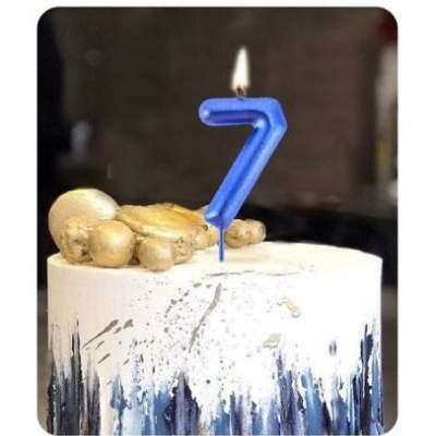 VELA AZUL METALIZADA