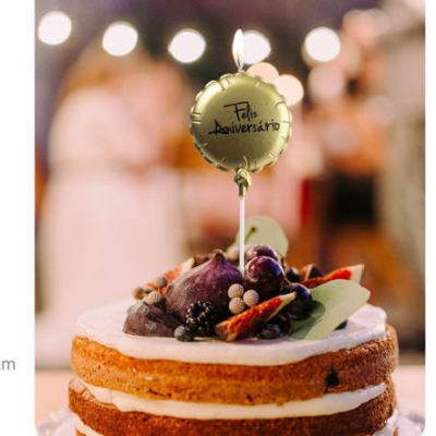 VELA BALÃO DOURADO FELIZ ANIVERSARIO