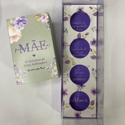 CAIXA ACETATO 4 BRIGADEIROS DIA DA MÃE