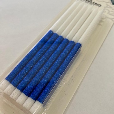 VELA ALTA BRANCO\AZUL GLITTER 12U