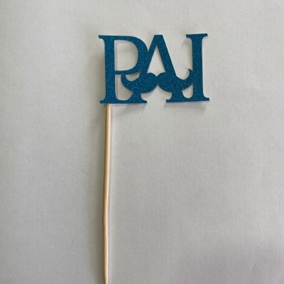 TOPO DE BOLO PAI AZUL BRILHANTE