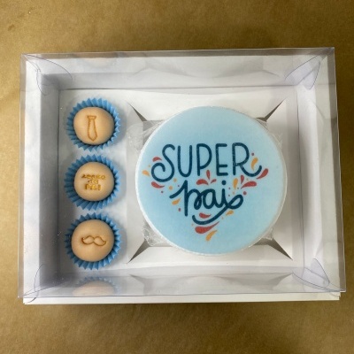 CAIXA ACETATO BENTO CAKE/3 BRIGADEIROS