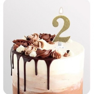 VELA DOURADA PURPURINA 8CM