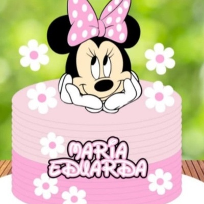 TOPO DE BOLO MINNIE COM NOME PERSONALIZADO