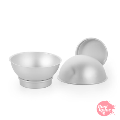 2 FORMAS SEMI-ESFÉRICOS DE ALUMÍNIO+BASE Ø16CM