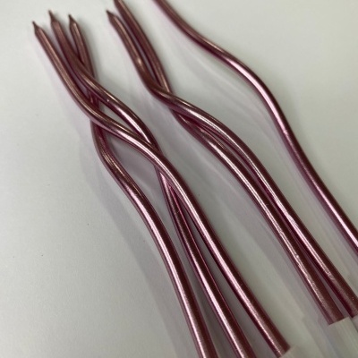 VELA ROSA GOLD ESPIRAL 16CM 6UNID