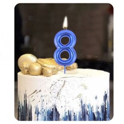 VELA AZUL METALIZADA